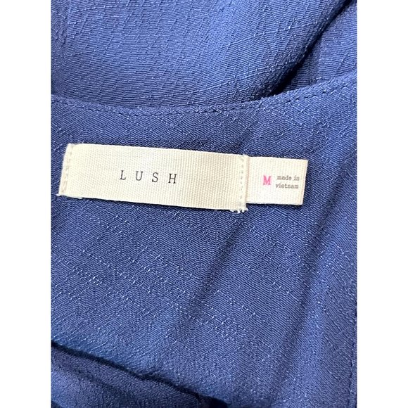 Lush Women Pleated Halter Neck Mini Dress Back Key Hole Sleeveless Blue Size M - Picture 6 of 6